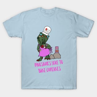 Cupcake Baking T-Rex Dinosaur! T-Shirt